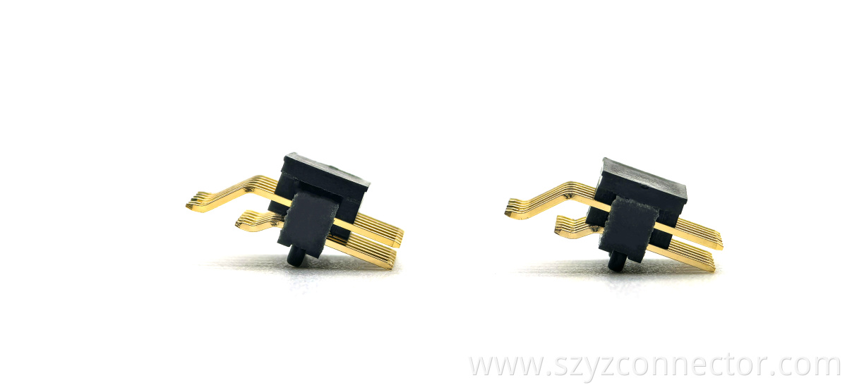 1.27mm Pitch Pin header Connector With Side Posts Dual Row Right Angle SMT SQ0.4/0.46mm H2.5mm 2*6P